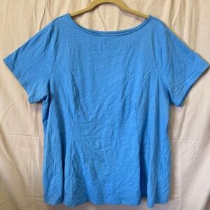 Denim & Co. Women Vintage Fit Flare Tunic Blue Shirt A366234 XLP